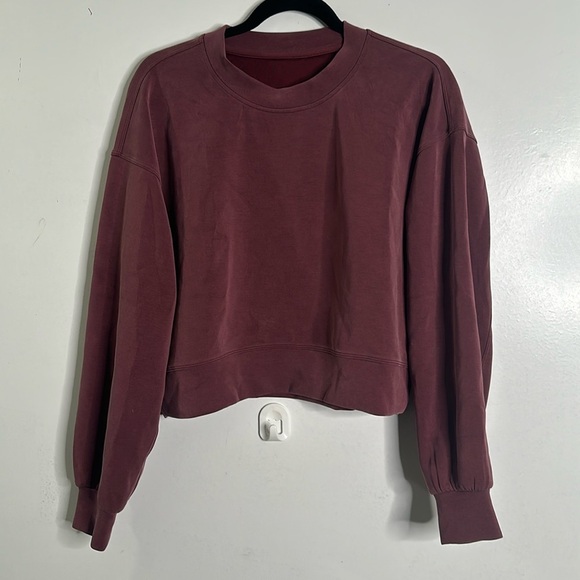 Lululemon perfectly over size cropped soft mull vine over size sweatshirt size 4 - Picture 4 of 10